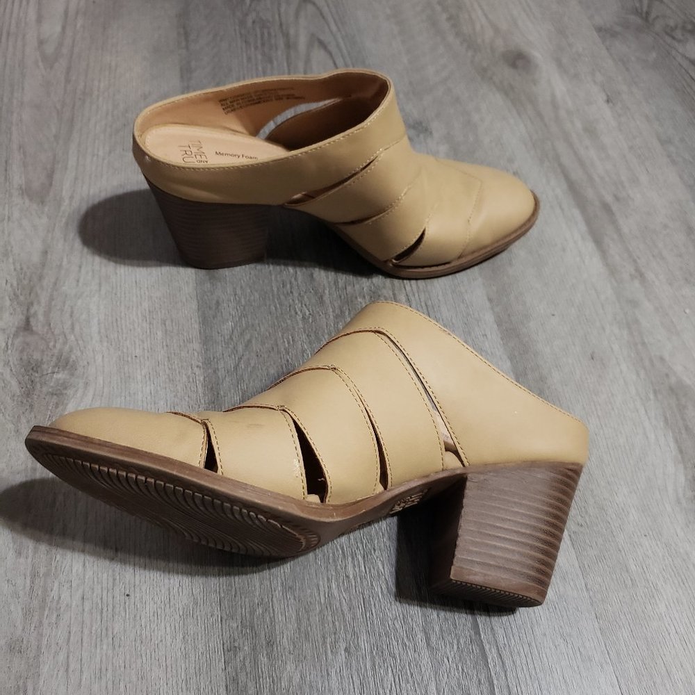 Time And Tru Memory Foam Tan Mules - image 1